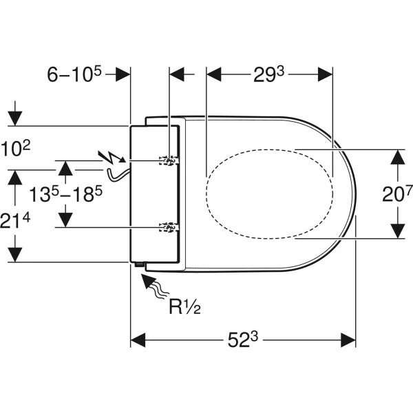 Geberit AquaClean Tuma Comfort Крышка-биде для унитаза с микролифтом, цвет: белый глянцевый 146.274.FW.1