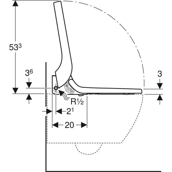 Geberit AquaClean Tuma Comfort Крышка-биде для унитаза с микролифтом, цвет: белый глянцевый 146.274.SI.1