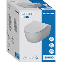 Geberit ICon Комплект подвесного унитаза, Rimfree, с сиденьем, микролифт, цвет: белый 500.814.00.1