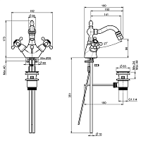 Fima Carlo Frattini Elizabeth Смеситель  на биде, с донным клапаном, цвет: бронза античная F5092BR