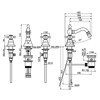 Fima Carlo Frattini Elizabeth Смеситель для биде, на 3 отверстия, цвет: хром F5082CR