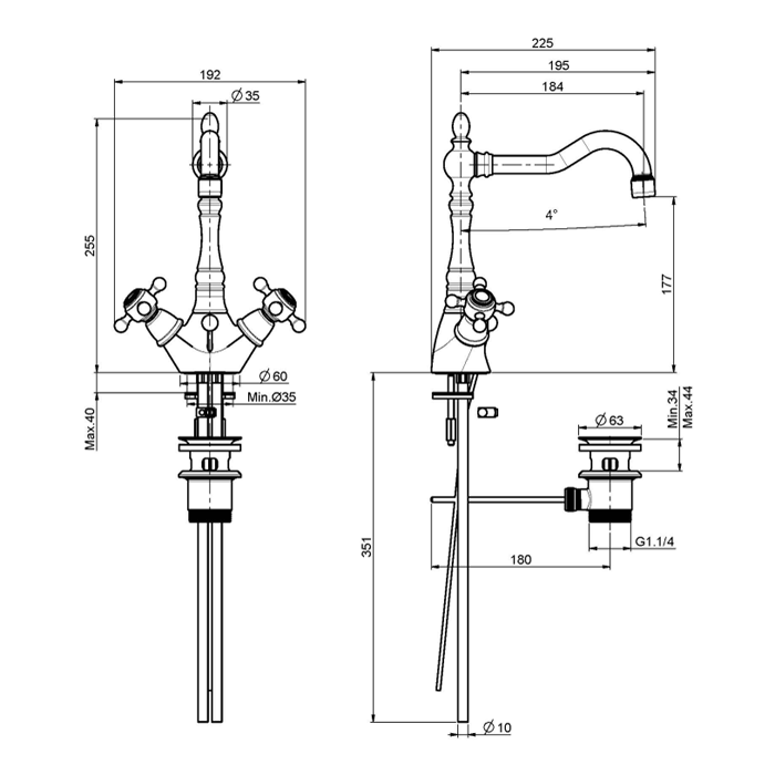 Fima Carlo Frattini Elizabeth Смеситель на раковину, цвет: никель брашированный F5091SN
