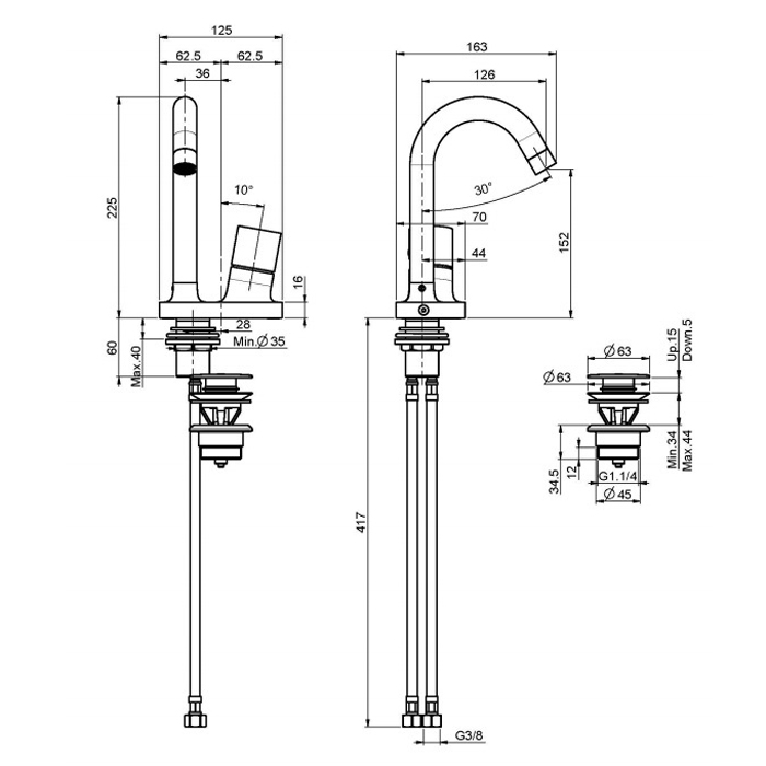 Fima Carlo Frattini Fluid Смеситель на раковину, цвет: хром F3851CR