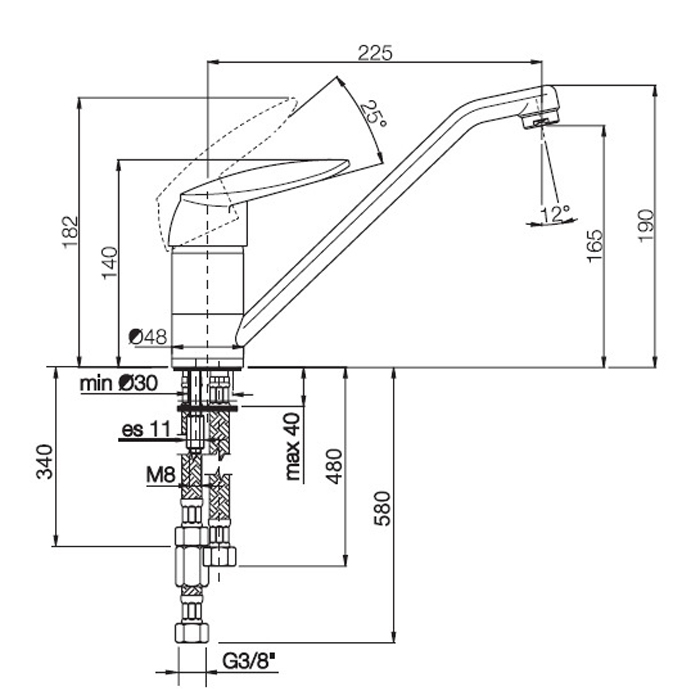 Fima Carlo Frattini Kitchen Смеситель для кухни, цвет: хром F3207NDCR
