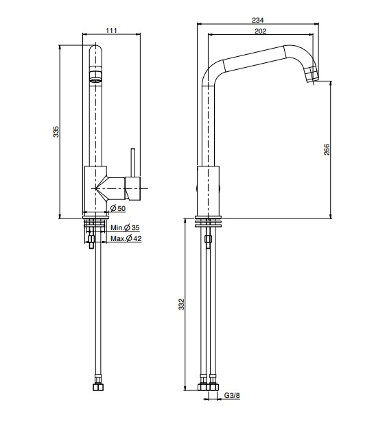 Fima Carlo Frattini Kitchen Смеситель для кухни, с 2-гибкими шлангами 37 см, цвет: хром F3067/1RCR