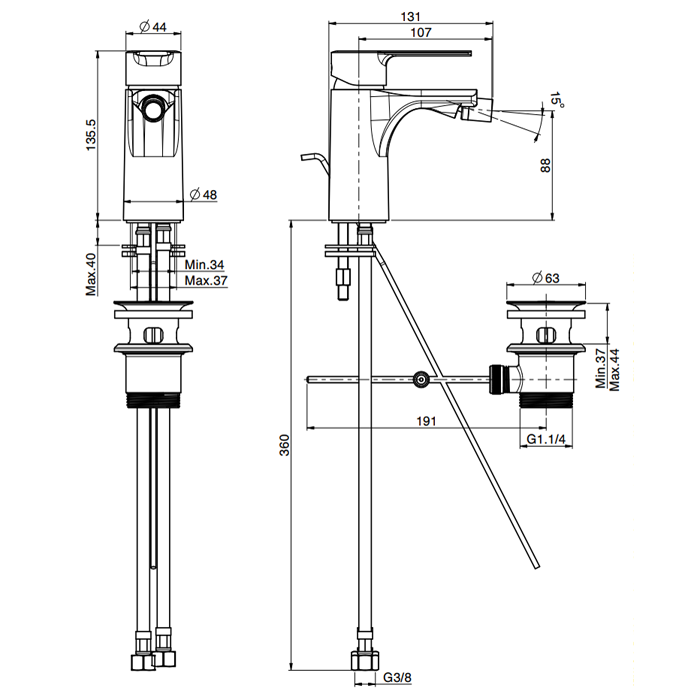 Fima Carlo Frattini Mast Смеситель на биде, цвет: белый матовый F3132BS