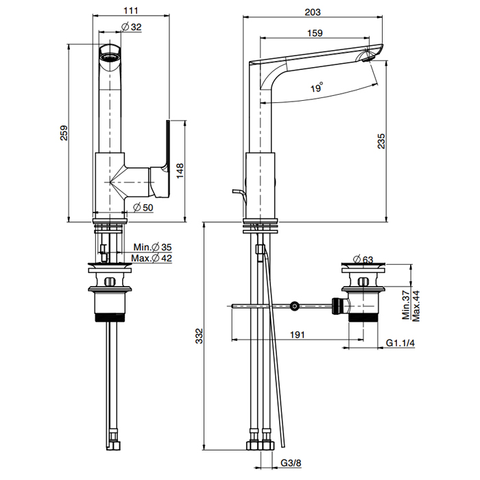 Fima Carlo Frattini Mast Смеситель на раковину, цвет: белый матовый F3151FBS