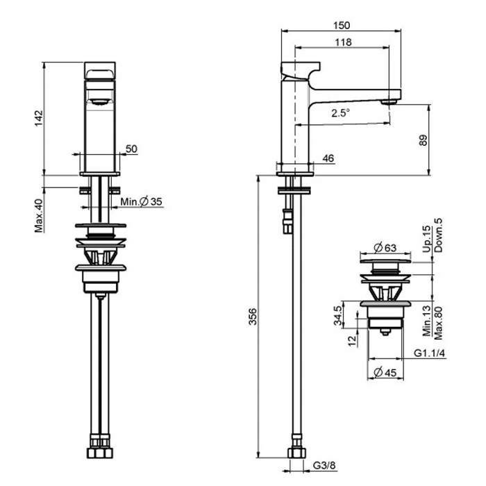 Fima Carlo Frattini Next Смеситель на раковину, цвет: хром F3931NCR