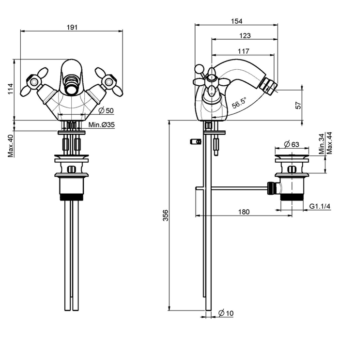 Fima Carlo Frattini Olivia Смеситель для биде,цвет: золото F5042OR
