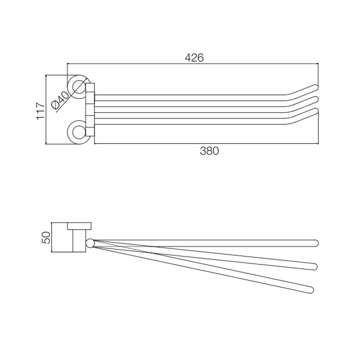 Fima Carlo Frattini Rotola Полотенцережатель поворотный, цвет: черный матовый F6002/2NS