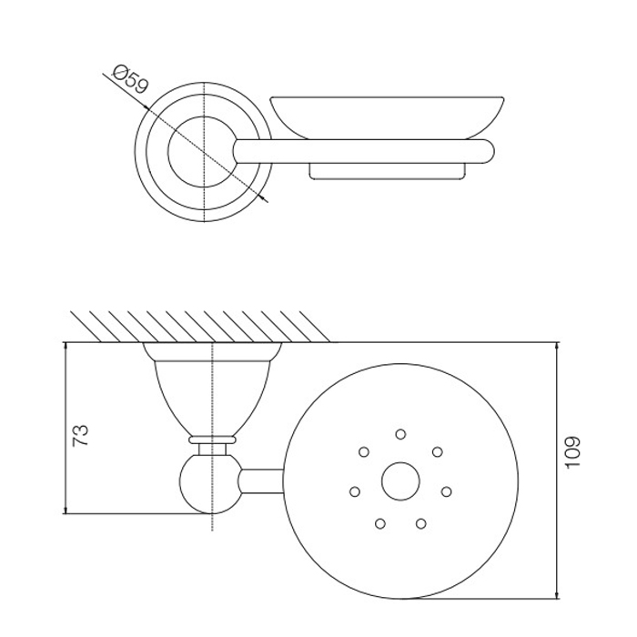 Fima Carlo Frattini Style Мыльница со стеклянной чашей, подвесная, цвет: хром F6043/2CR