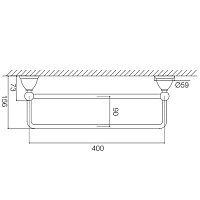 Fima Carlo Frattini Style Полотенцедержатель-двойной 30 см, цвет: хром F6041/40CR