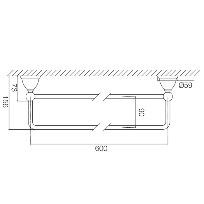 Fima Carlo Frattini Style Полотенцедержатель-двойной 60 см, цвет: хром F6041/60CR