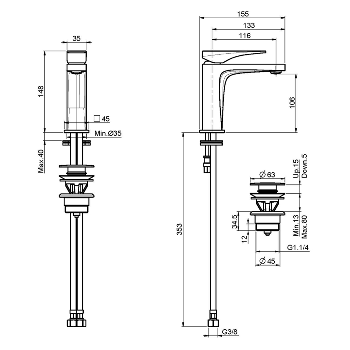 Fima Carlo Frattini Zeta Смеситель для раковины, цвет: белый матовый F3961NBS