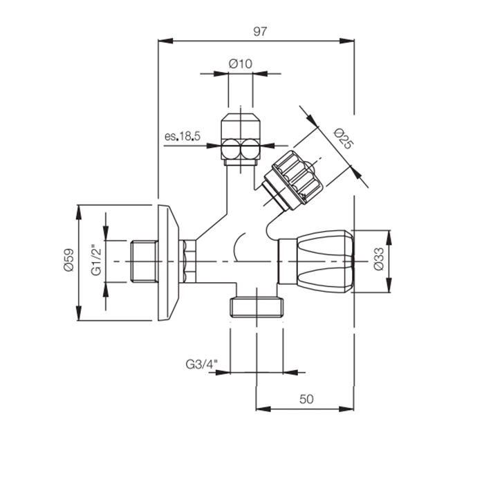 Fima Carlo Frattini Sottolavabo Кран-соединение, с выходом на стир.машину, цвет: хром F209/1CR