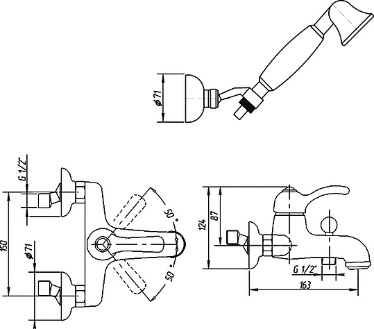 Migliore Lem Смеситель для ванны монокомандный внешний, цвет: бронза 25866