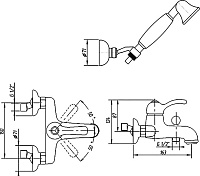 Migliore Lem Смеситель для ванны монокомандный внешний, цвет: бронза 25866
