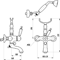 Смеситель Migliore Oxford для ванны с душем 19153
