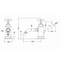 Burlington Arcade Смеситель для биде на 1 отверстие, с донным клапаном, без ручек цвет: хром глянец ARC 2013 CHR