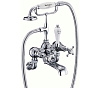 Burlington Classic Смеситель для ванны с ручным душем и держателем, цвет: хром/белый глянец CL17-QT