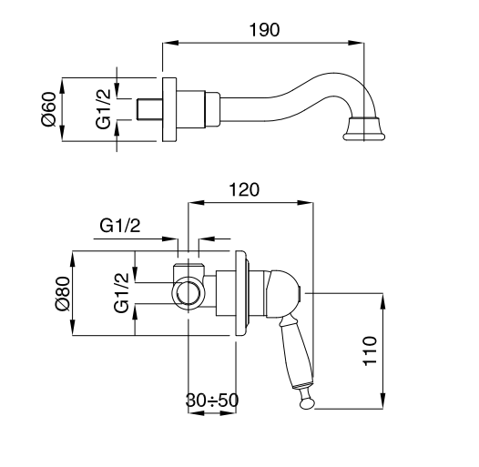 Смеситель Migliore Oxford для раковины с внутренней частью 19116