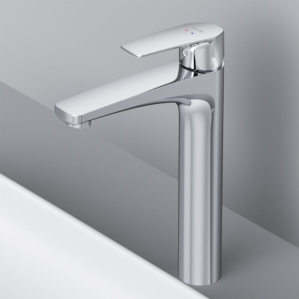 Am.Pm Gem Смеситель для раковины высокий на 1 отверстие, без д/к, излив 15,5 см, цвет: хром глянец F90A92000