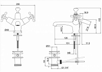 Burlington Classic Смеситель для раковины на 1 отверстие, излив 4,5h см, цвет: хром/белый глянец CL4-QT