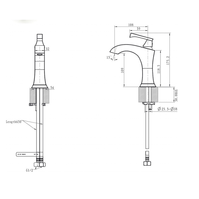 Burlington Crosswater Смеситель для раковины на 1 отверстие, излив 11h см, цвет: хром глянец R-14-01-PC