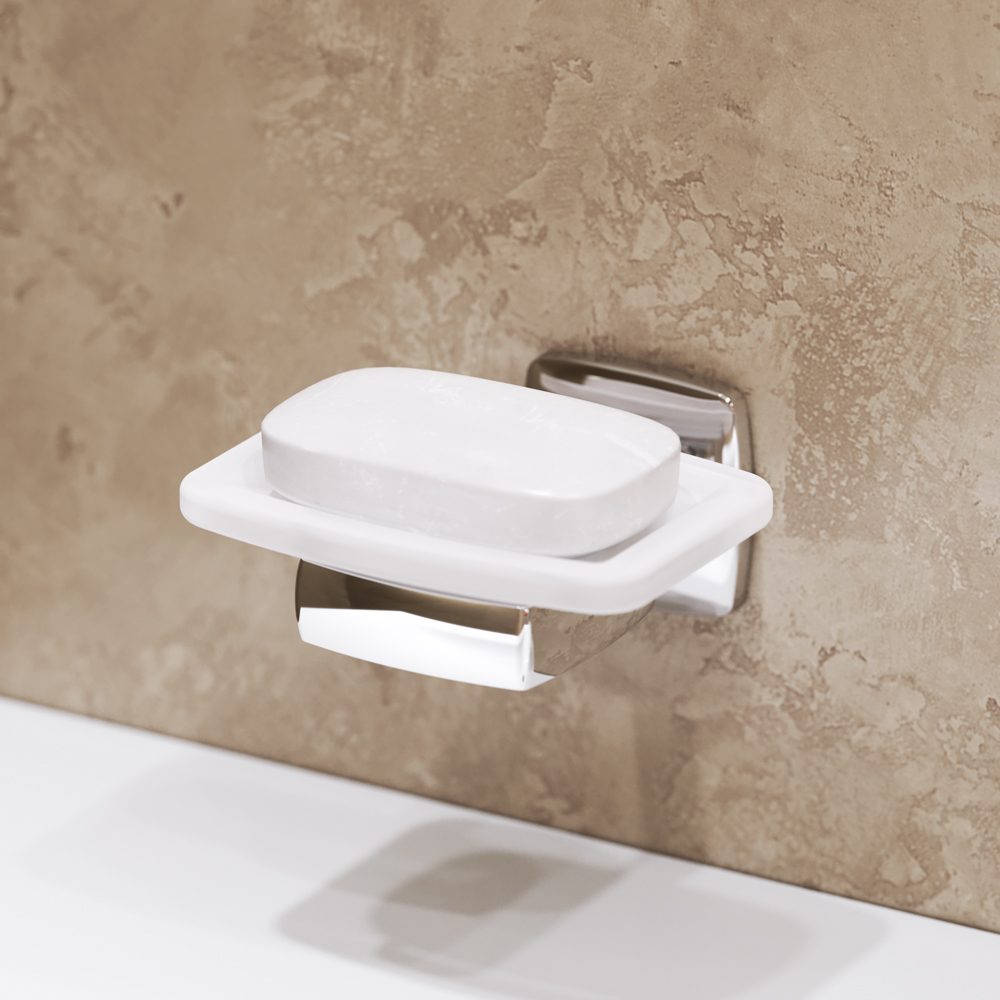 Am.Pm Gem Мыльница со стеклянной чашей, подвесная, цвет: хром глянцевый A9034200