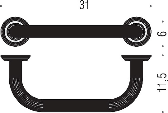 Colombo Design Hermitage Поручень для ванны 31 см, цвет: antique brass B3373.OA