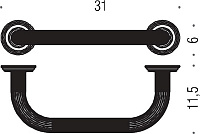 Colombo Design Hermitage Поручень для ванны 31 см, цвет: antique brass B3373.OA