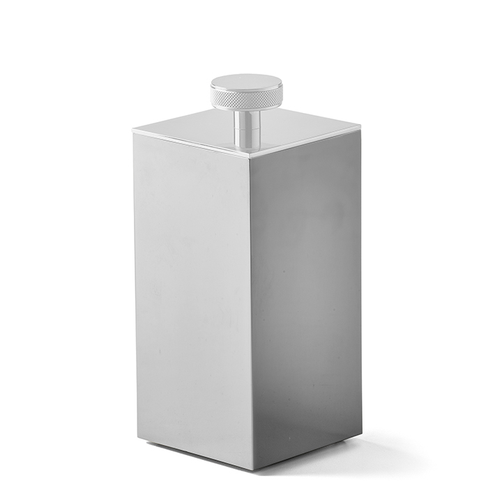 3SC Metal QuaDra Баночка универсальная, 7х7хh16см, с крышкой, настольная, цвет белый матовый ME48ABO