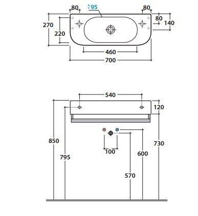 Globo Forty3 Полотенцедержатель 70 см под раковину SCT70.BI, подвесной, цвет: хром PC7027cr