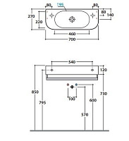 Globo Forty3 Полотенцедержатель 70 см под раковину SCT70.BI, подвесной, цвет: хром PC7027cr