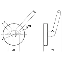 Emco Round Двойной крючок, цвет: черный 4375 133 01