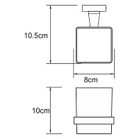 Wasserkraft Dill Стакан с держателем, матовое стекло, цвет: хром K-3928