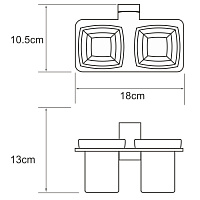 Wasserkraft Lopau Стаканы с держателем, стеклянный матовый, цвет: хром K-6028D
