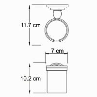 Wasserkraft Isar Стакан с держателем подвесной, стеклянный матовый, цвет: темная бронза K-7328