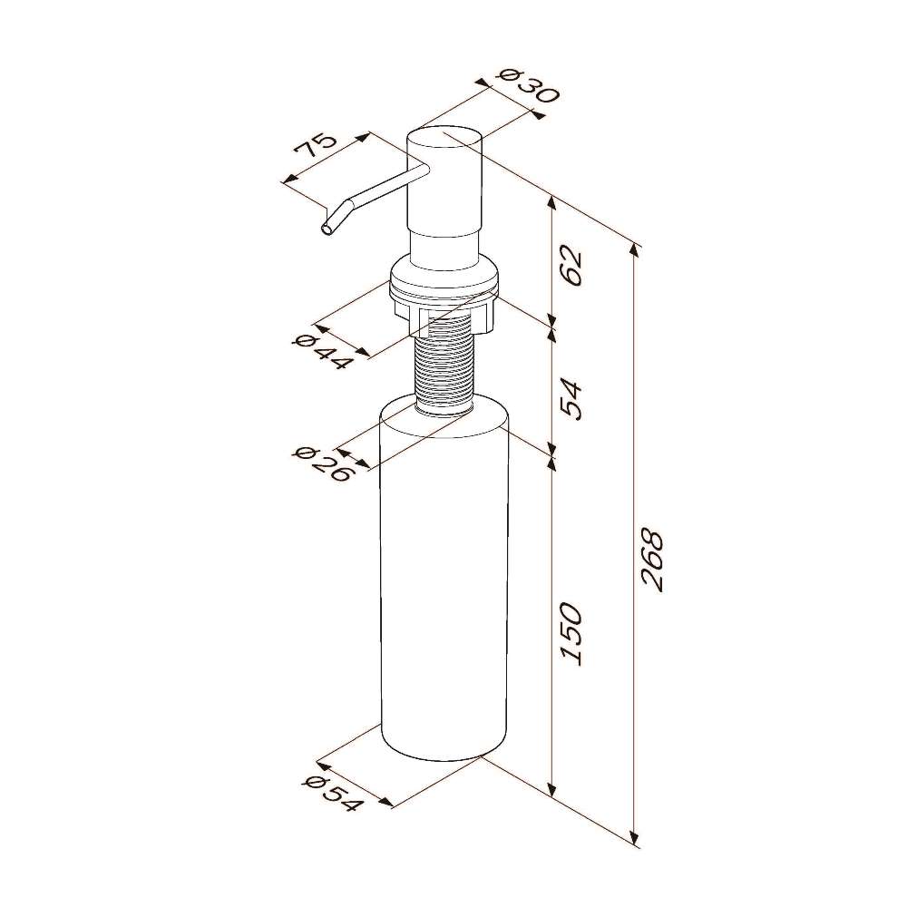 Am.Pm X-Joy Дозатор для жидкого мыла, встраиваемый, цвет: черный матовый A8437122
