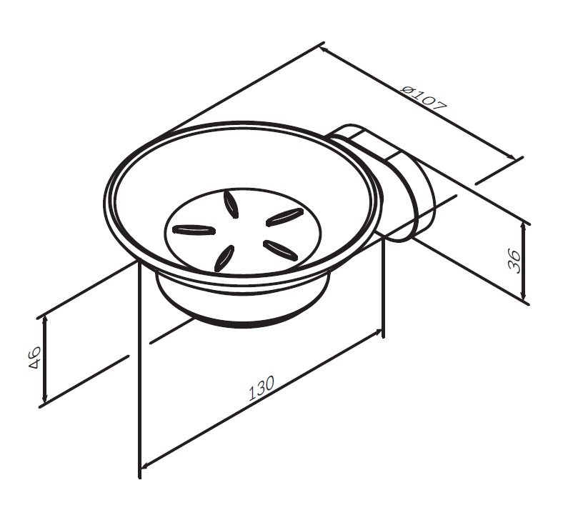 Am.Pm Sense Мыльница со стеклянной чашей, подвесная, цвет: хром глянцевый A7434200