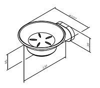 Am.Pm Sense Мыльница со стеклянной чашей, подвесная, цвет: хром глянцевый A7434200