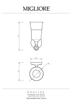 Migliore Amerida Cтакан настенный, стекло, Swarovski, цвет: хром 16574