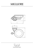Migliore Olivia Mыльница настенная, керамика, цвет: золото 24645