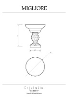 Migliore Cristalia Mыльница со стеклянной чашей, настольная, стекло, Swarovski, цвет: хром 16791