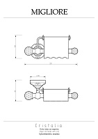 Migliore Cristalia Бумагодержатель закрытый с крышкой, Swarovski, цвет: золото 16827