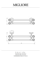 Migliore Amerida Полотенцедержатель двойной 60 см, Swarovski, цвет: золото 16606