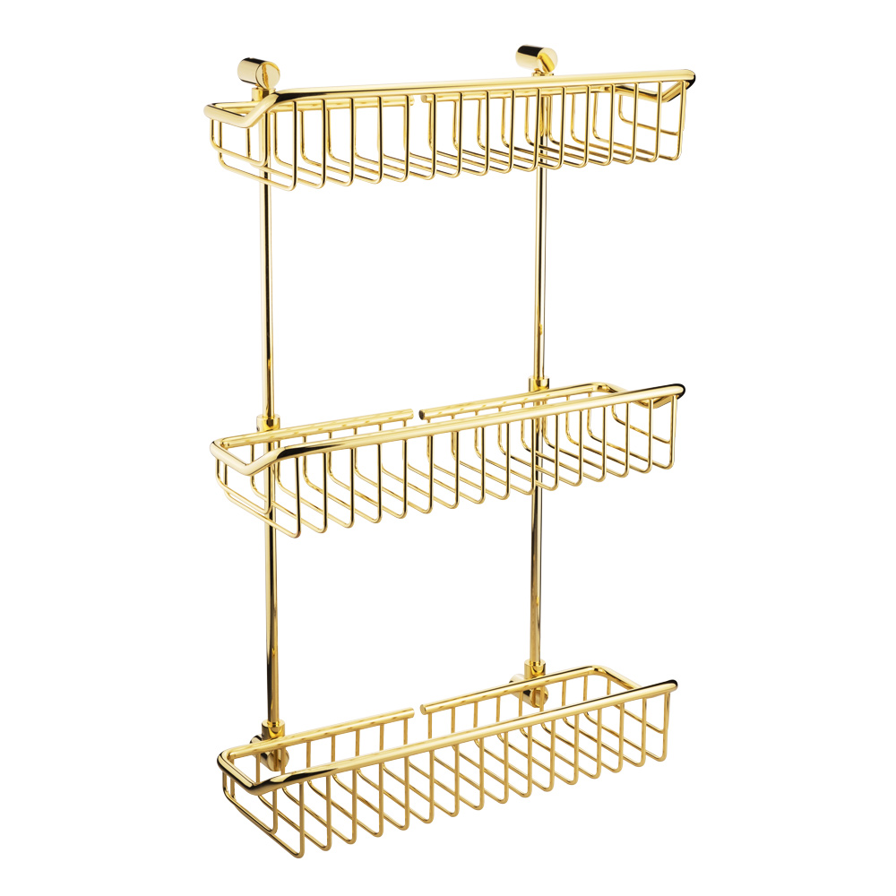 Migliore Complementi Полка-решетка большая тройная 40x15x60h, цвет: золото 22046
