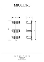 Migliore Complementi Полка-решетка тройная 26x15x60h, цвет: золото 22052