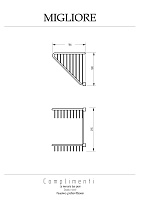 Migliore Complementi Полка-решетка угловая двойная 16x16x25h, цвет: золото 22054