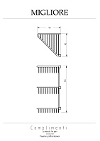 Migliore Complementi Полка-решетка угловая тройная 16x16x50h, цвет: золото 22055